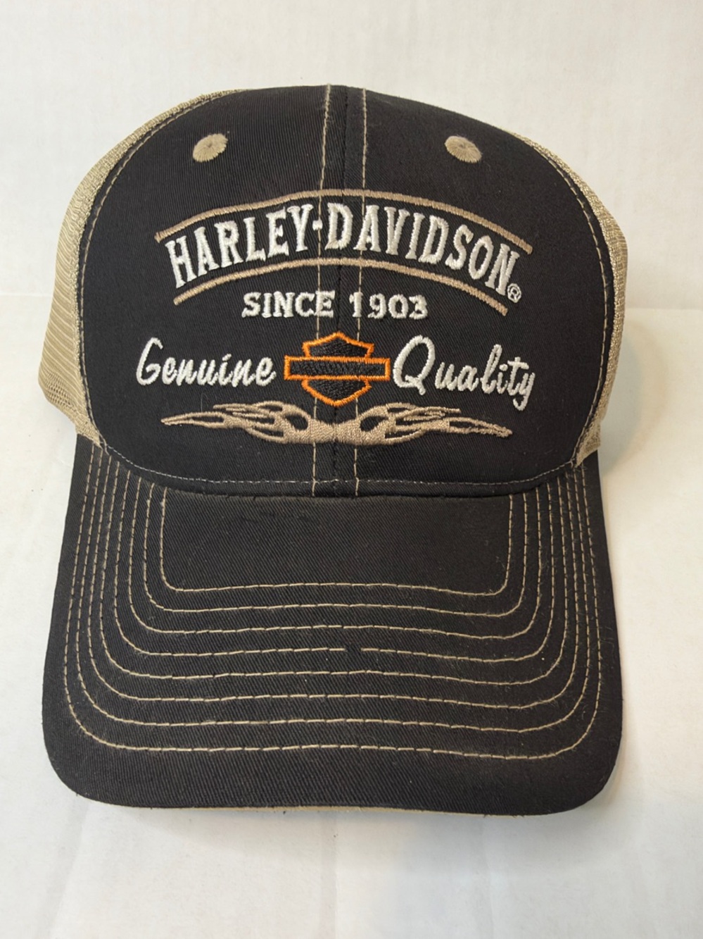 Harley-Davidson Black and Tan Mesh Hat